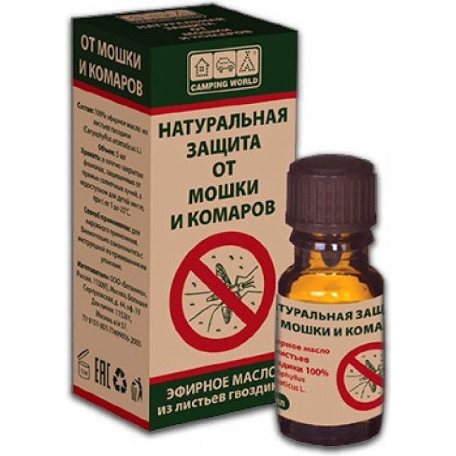 CAMPING WORLD (масло гвоздики, 5 мл) 138249. Купить Защита от мошек и ...
